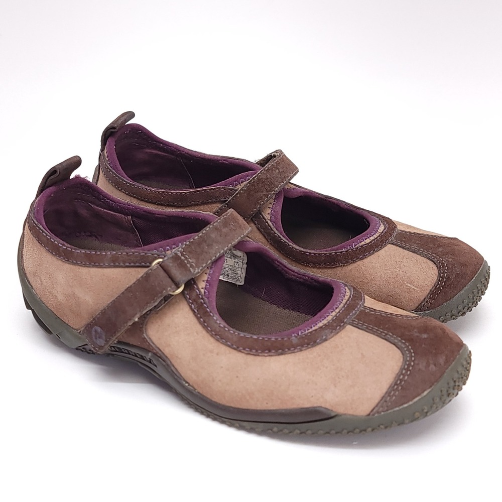 Merrell Circuit MJ Brown Purple Suede Mary Jane Sneakers Womens 7 J75040